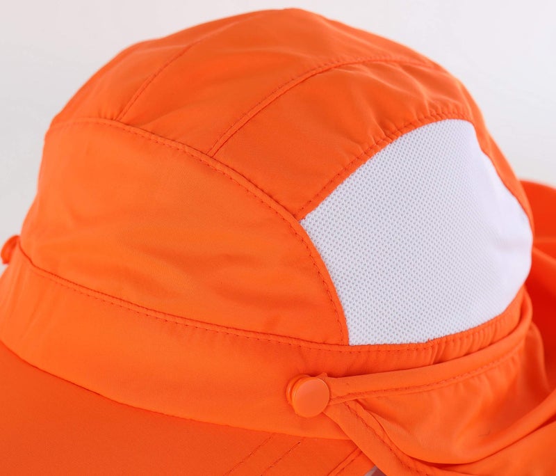 Connectyle Kids Boys Baseball Hat with Neck Flap UPF 50+ Mesh Sun Hats UV Sun Protection Trucker Hat Orange - Image 5